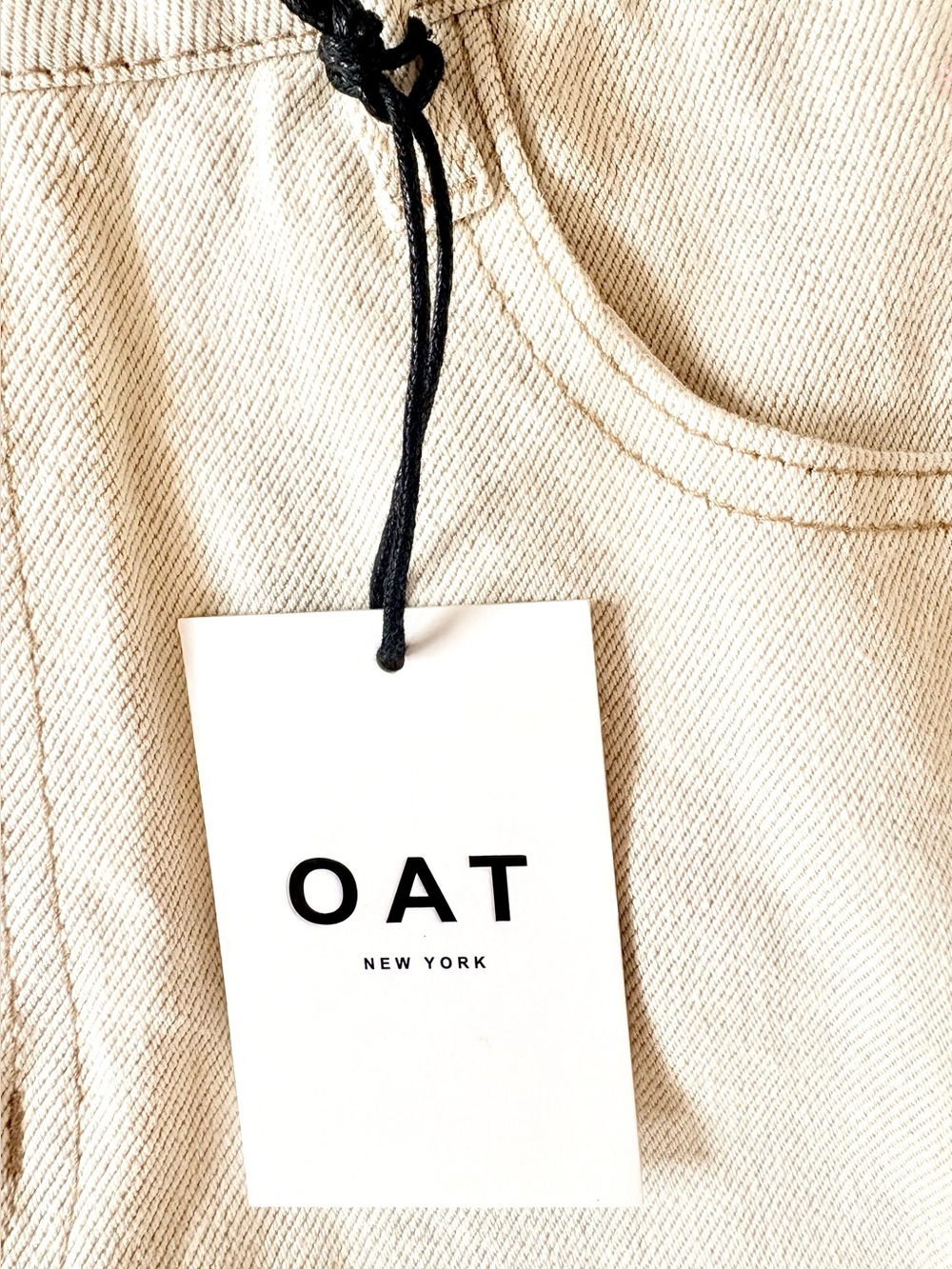 NWT OAT New York High-Rise Straight Ankle Jeans Ivory Size 29 - Picture 9 of 16